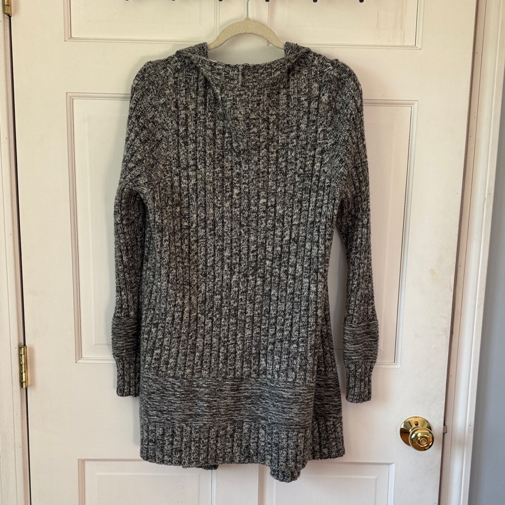 Athleta Charcoal Marled Gray Marino Extra Fine Wool Women's Heavyweight Cardigan - Picture 8 of 12